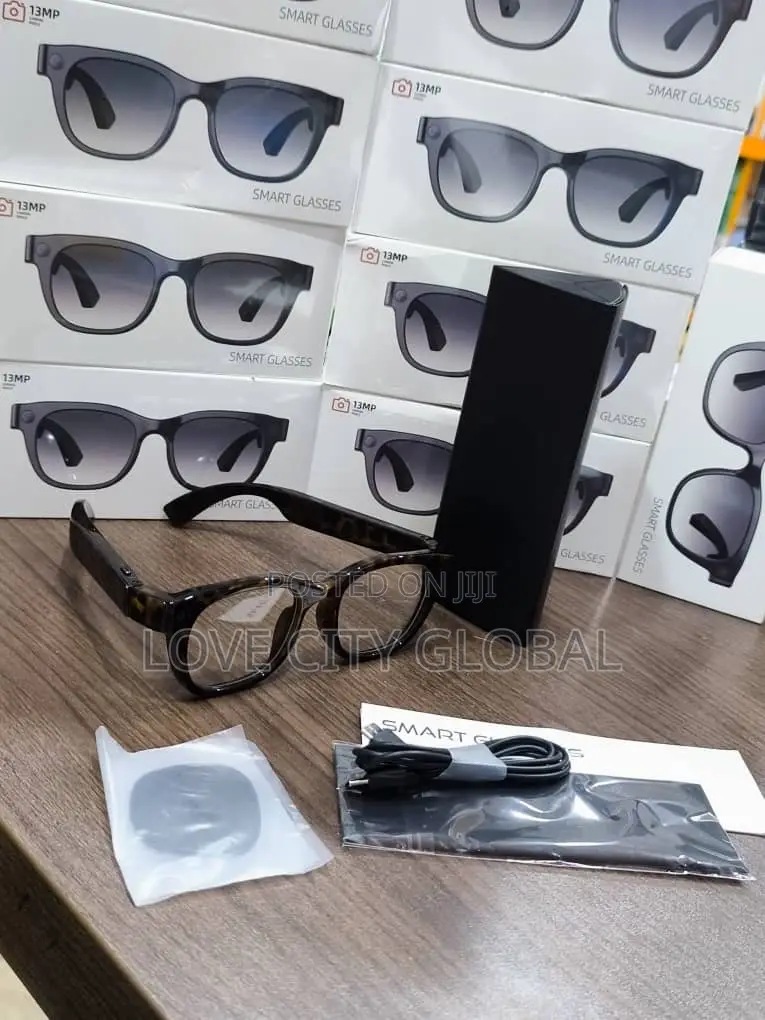V6S Tortoiseshell Smart Glass 13MP Camera BT Call Wit Carry Case 2Lens