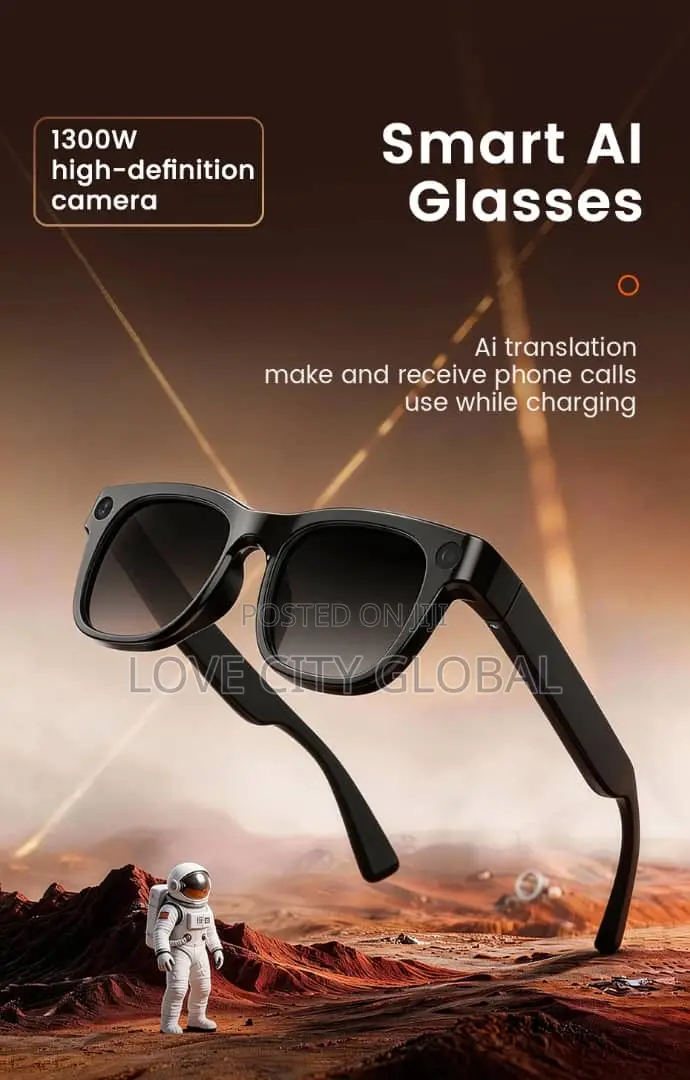 V6 Smart Glass 13MP Camera Calls Music Record Photo With Case 2 Lens