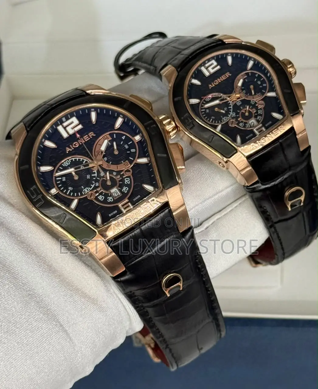 Aigner Chronograph Male and Female Leather Wrist Watch