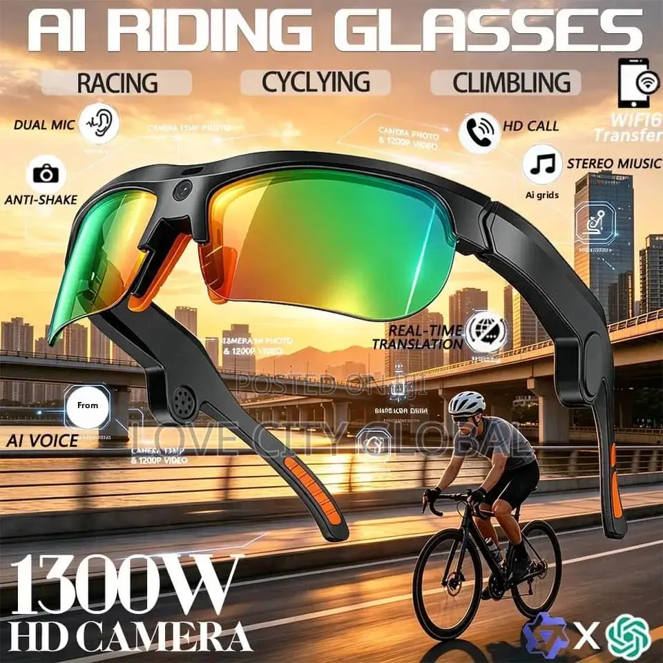 V8 Sport Smart Glasses 13MP HD Camera Sunglasses Music BT Calls Case