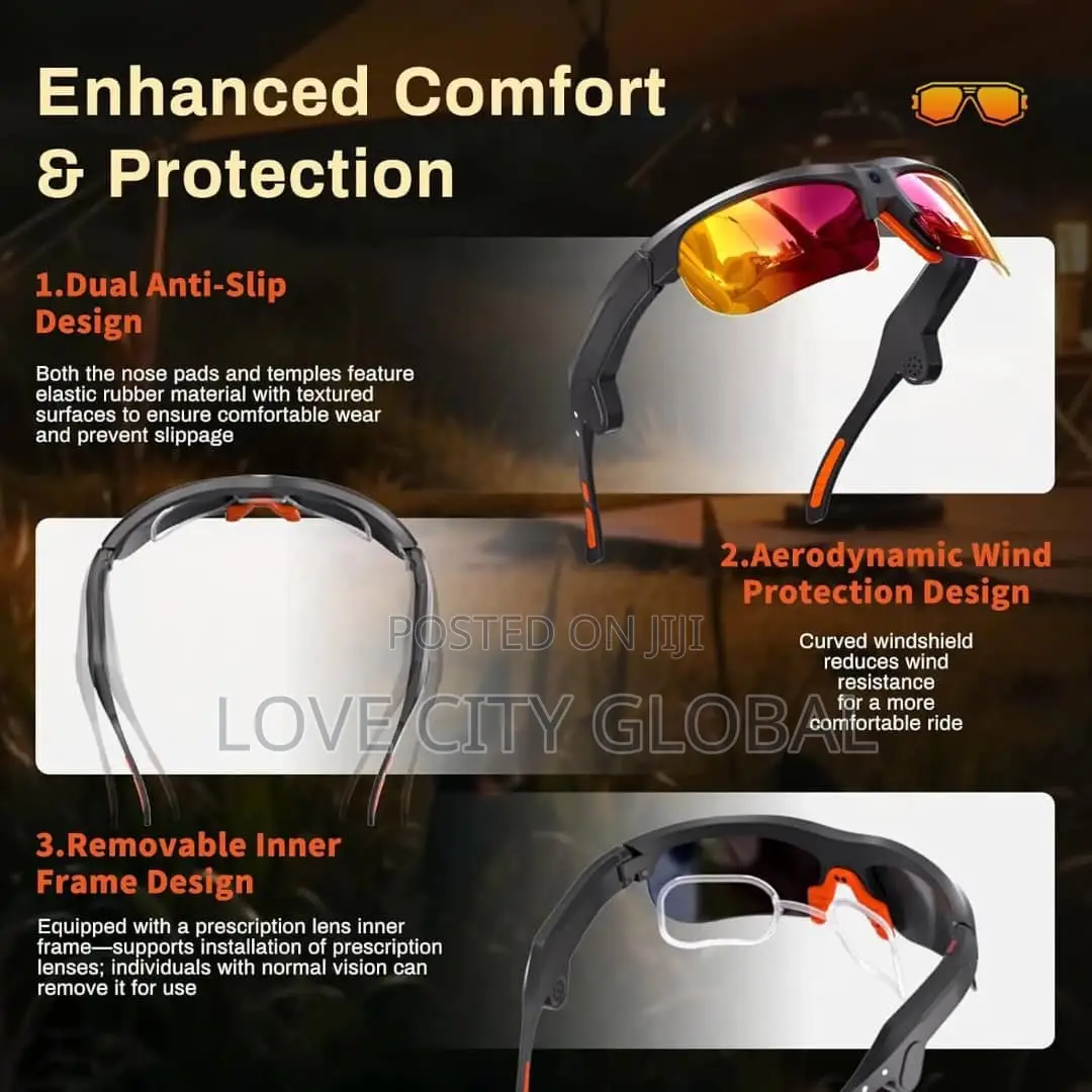 V8 Sport Smart Glasses 13MP HD Camera Sunglasses Music BT Calls Case