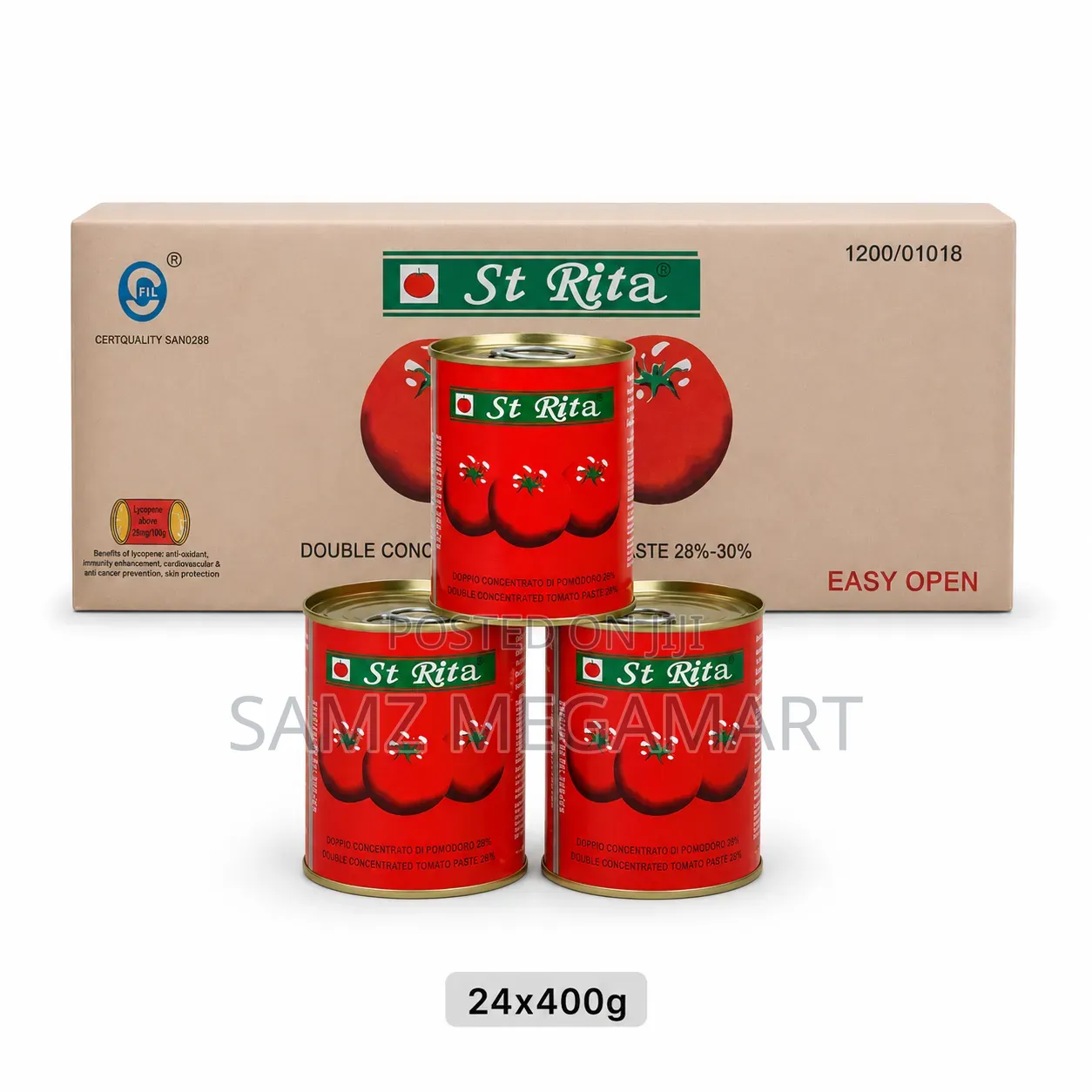 St Rita Double Concentrated Tomato Paste 24x400g