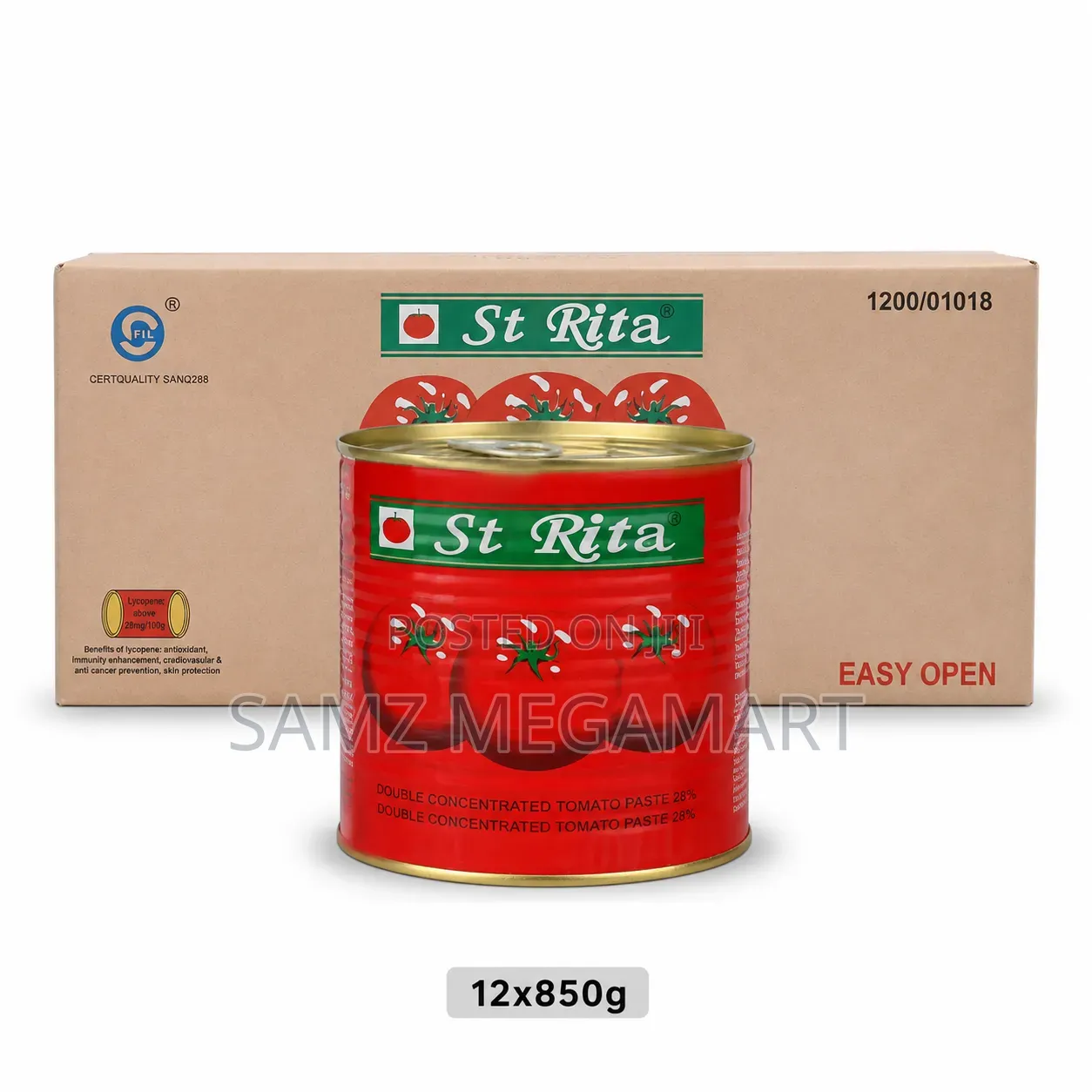 St Rita Double Concentrated Tomato Paste 12x850g