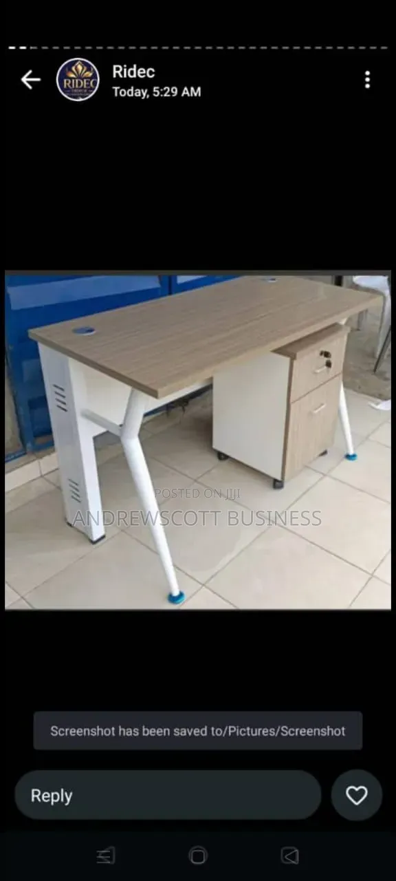 1.2mtrs Wooden Top With Metal Leg and Mobile Drawer Office Table