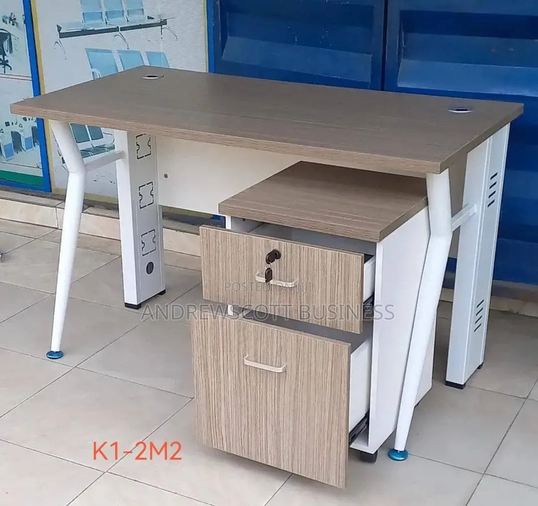 1.2mtrs Wooden Top With Metal Leg and Mobile Drawer Office Table
