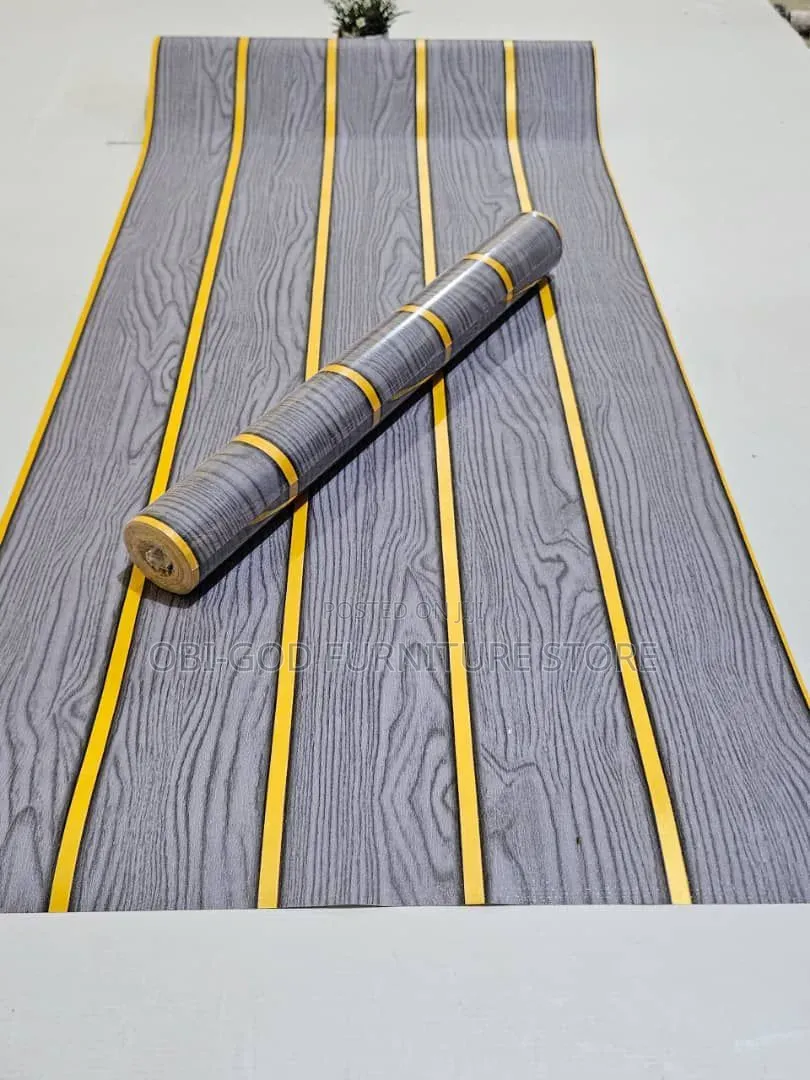 Wood Effect Wallpaper | Brown Black Striped Wallpaper | Wall Decor