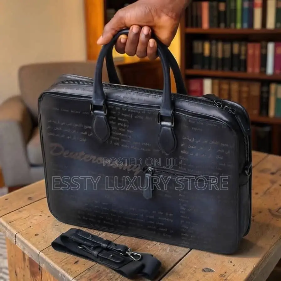 High-Quality Luxury Berluti Genuine Leather Laptop Bag