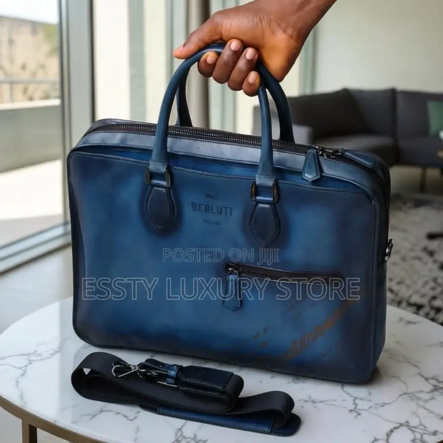High-Quality Luxury Berluti Genuine Leather Laptop Bag