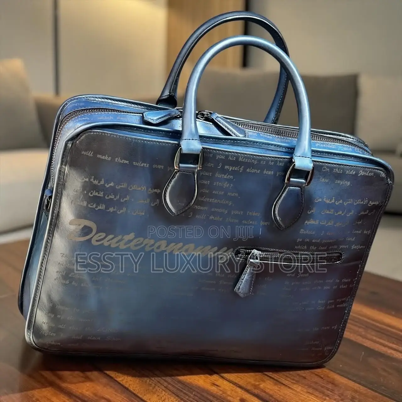 High-Quality Luxury Berluti Genuine Leather Laptop Bag