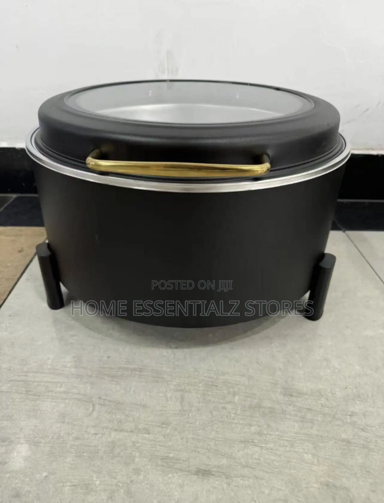 Round Hydraulic Chafing Dish and Glass Lid - Luxury Buffet Food Warmer