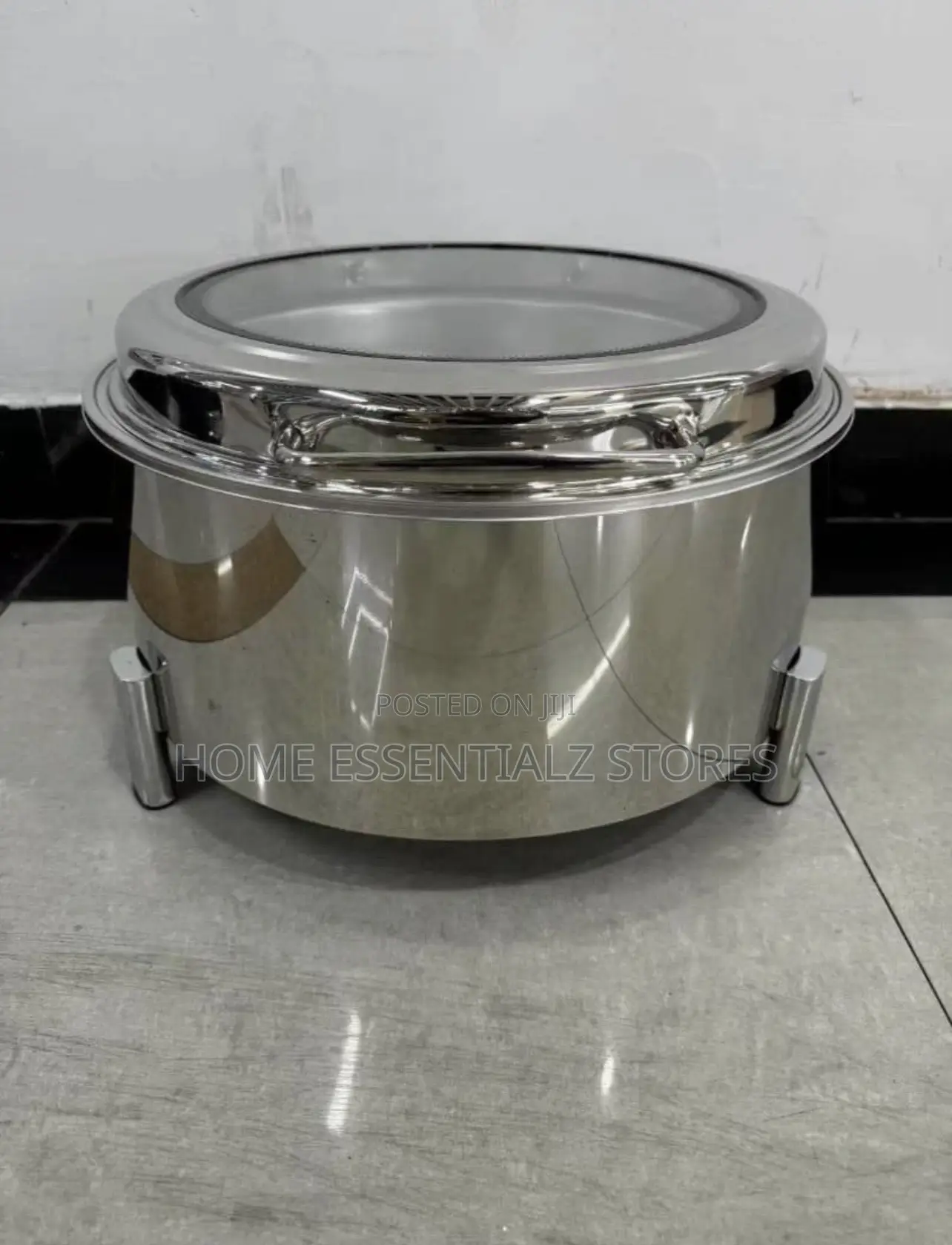 Round Hydraulic Chafing Dish and Glass Lid - Luxury Buffet Food Warmer