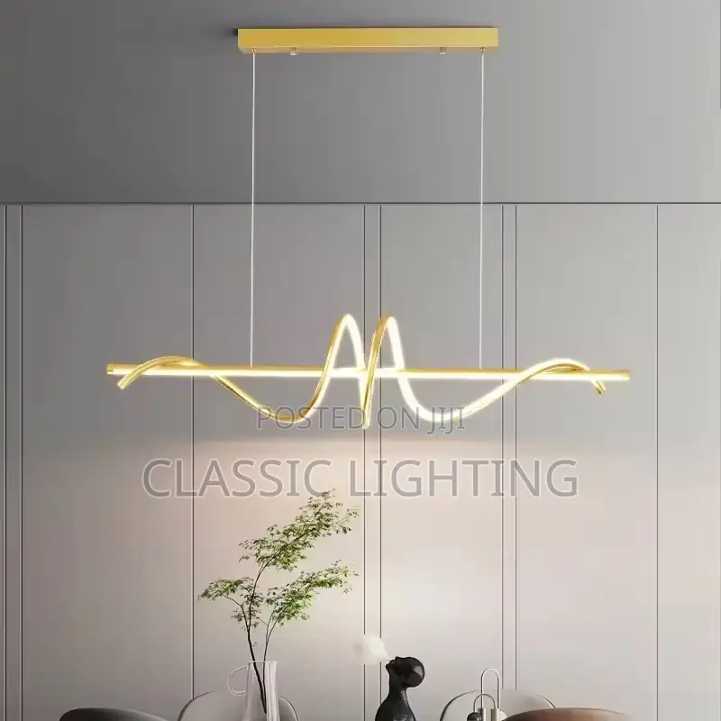 New Curved Dining Desk Led Pendant Lamp Nordic Modern Simple Light