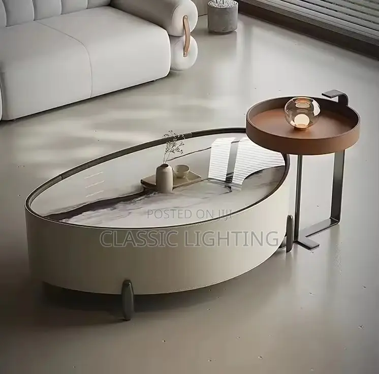 Italian Round Coffee Tables Simple Cream Style Retro Coffee Tables