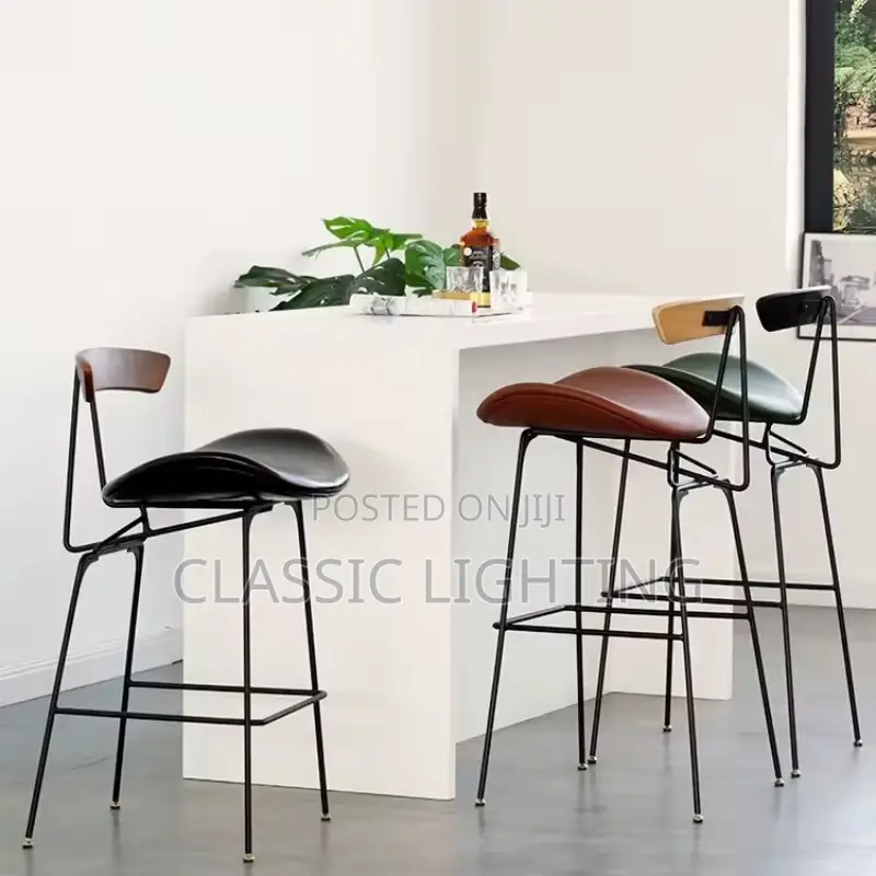 Iron Bar Chair, Nordic Retro Restaurant Bar Chair