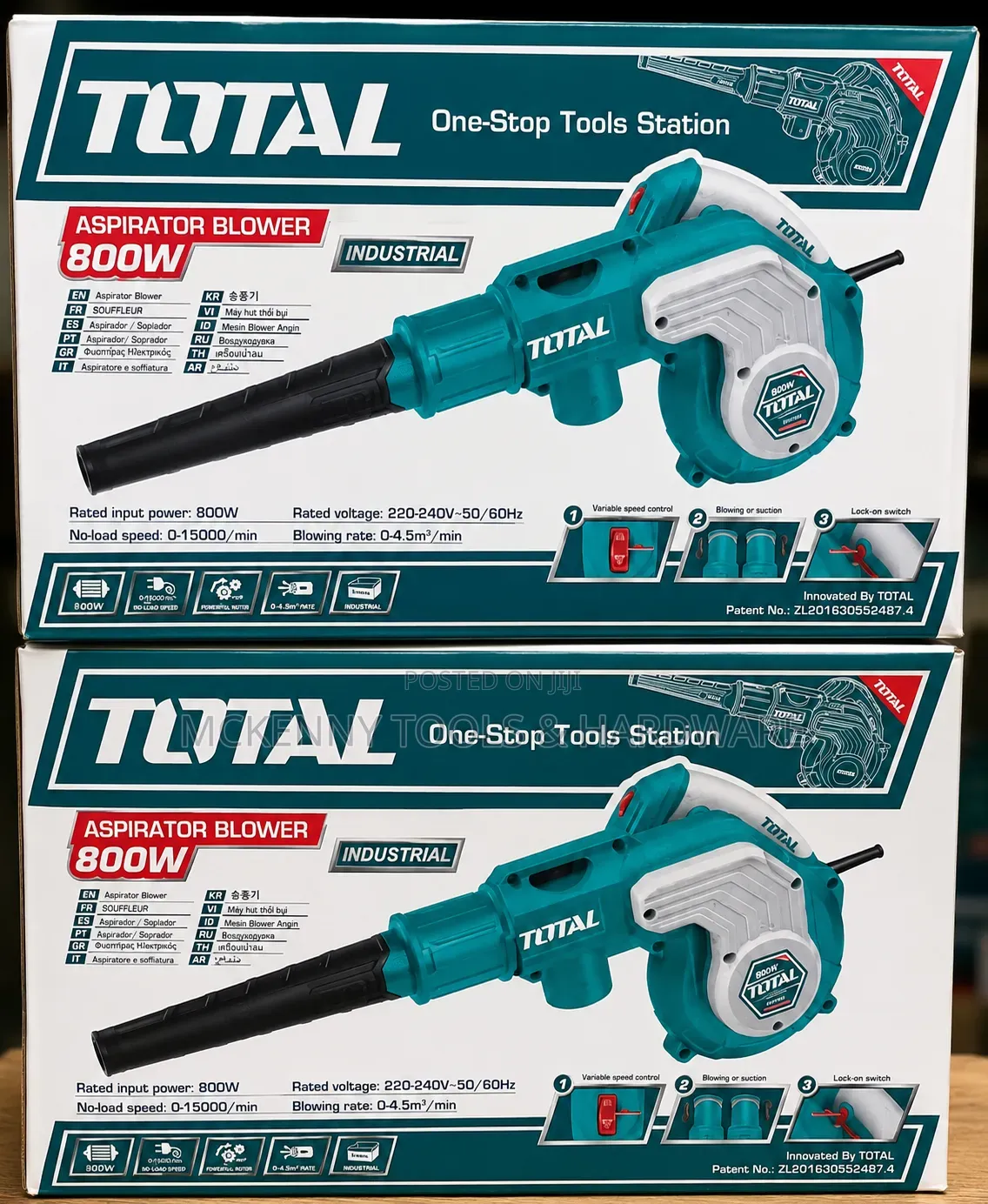 TOTAL Industrial 800W Aspirator Blower (Model TB2086)