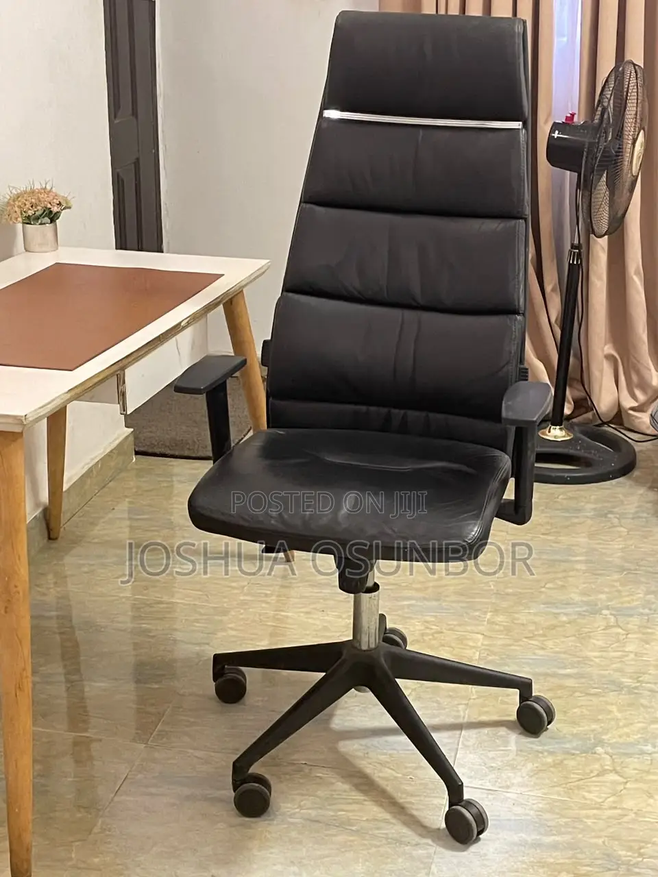 Writing Desk With Drawer + High Back Executive Chair — Home Office Set