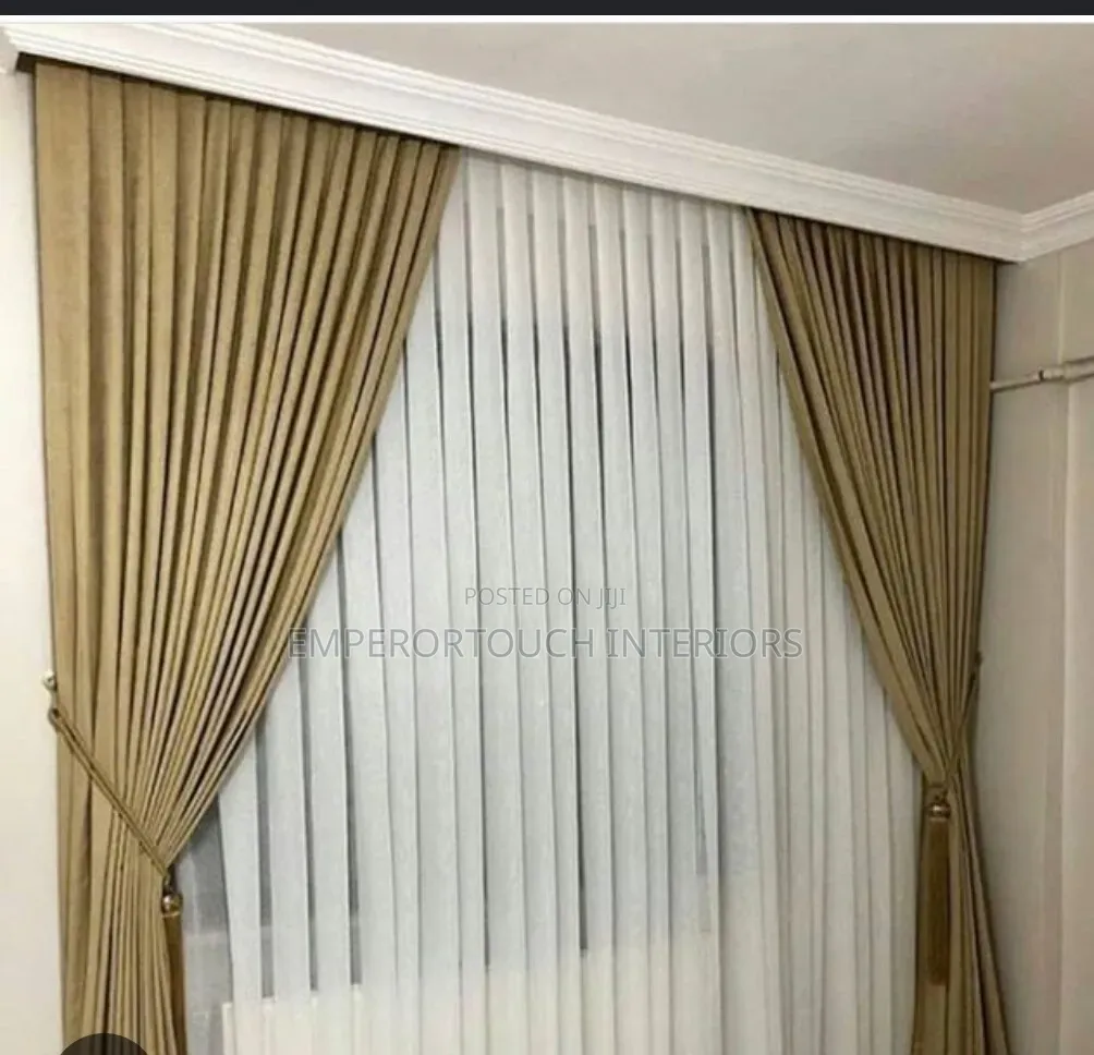 Two Pair's of Gold Modern Curtains