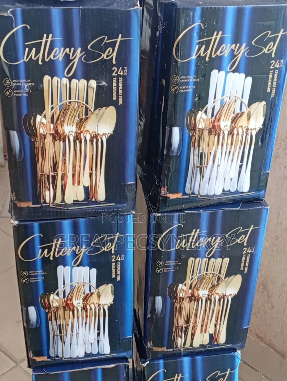 24 Pieces Silver Cutlery Set ( Spoons, Forks and Knives
