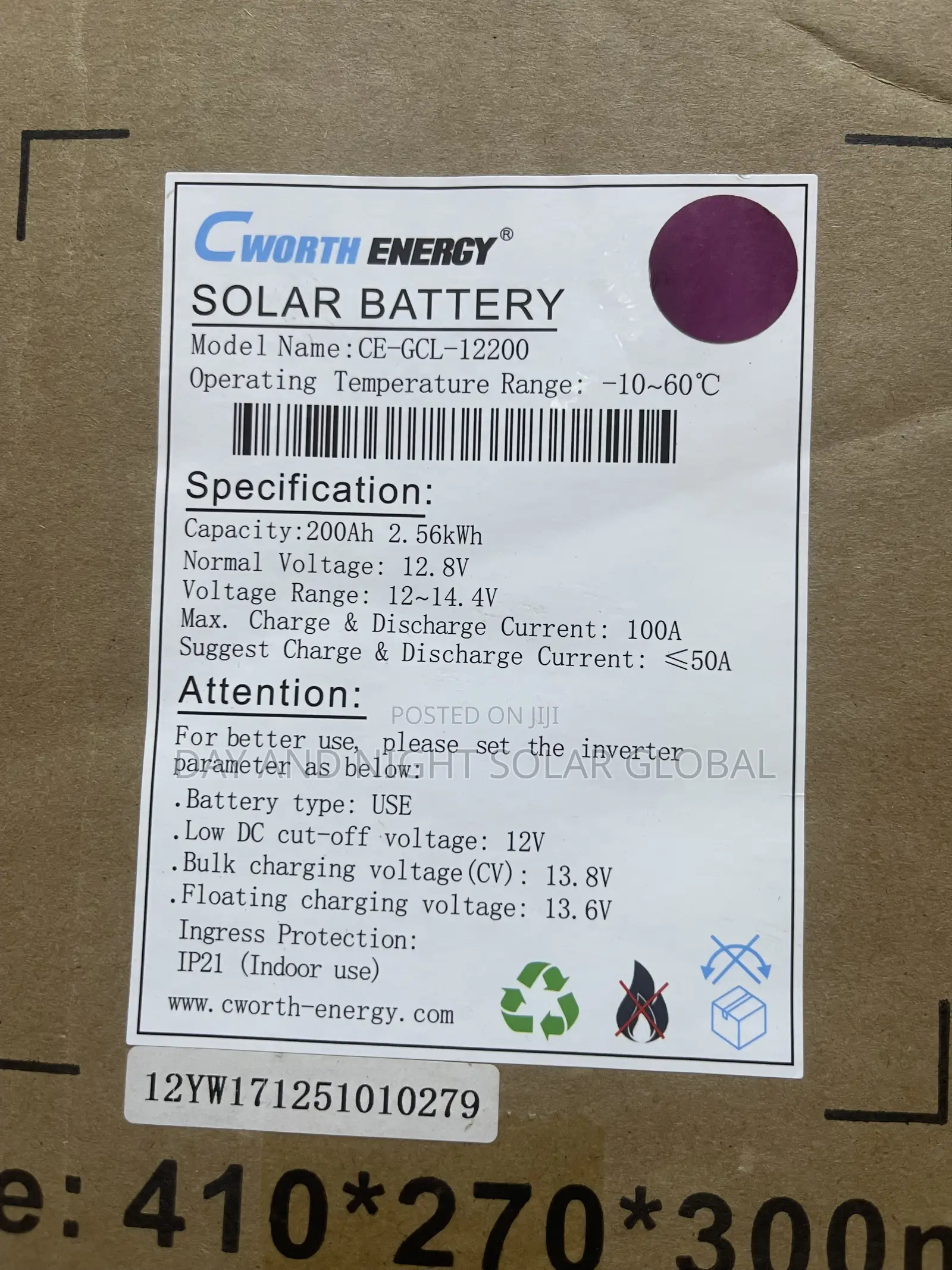 2.5kwh 12v Cworth Ion Lithium Batteries