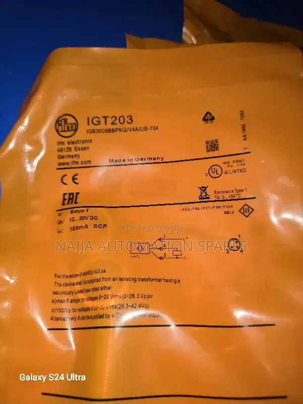 IGT203 | IFM Inductive Sensor | IGB3008BBPKG/V4A/US-104