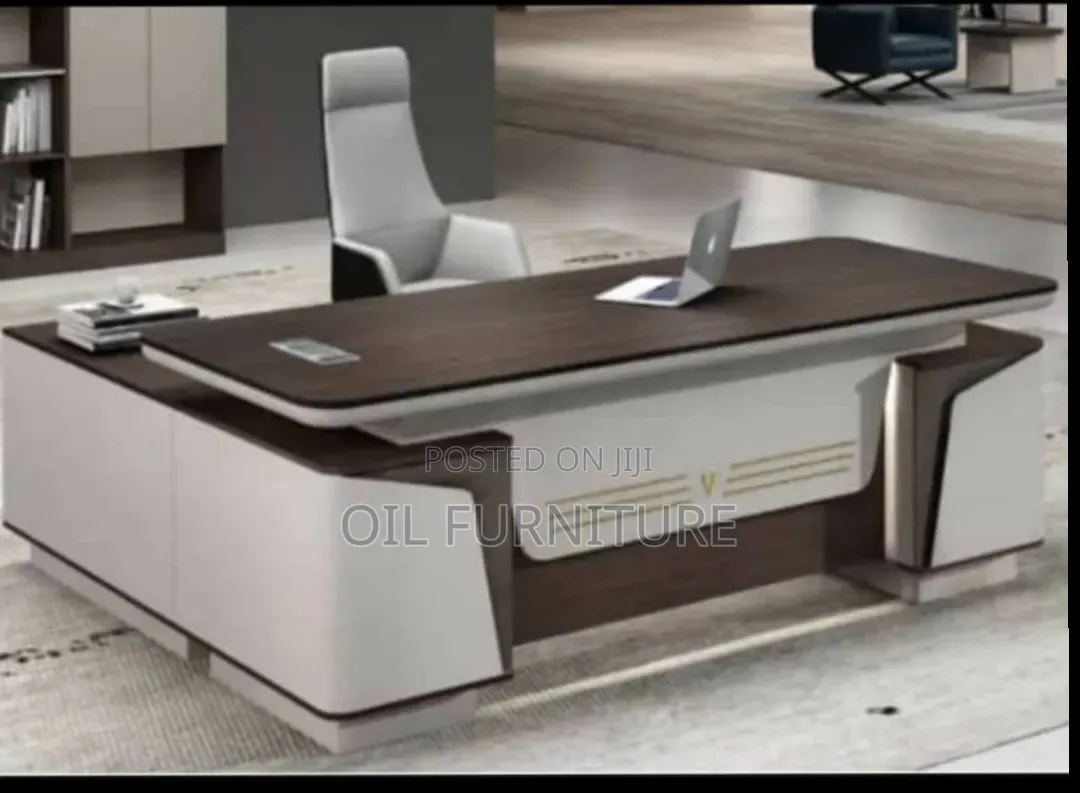 Ultra-Luxury Executive L-Shaped Office Desk Set With Side Extension