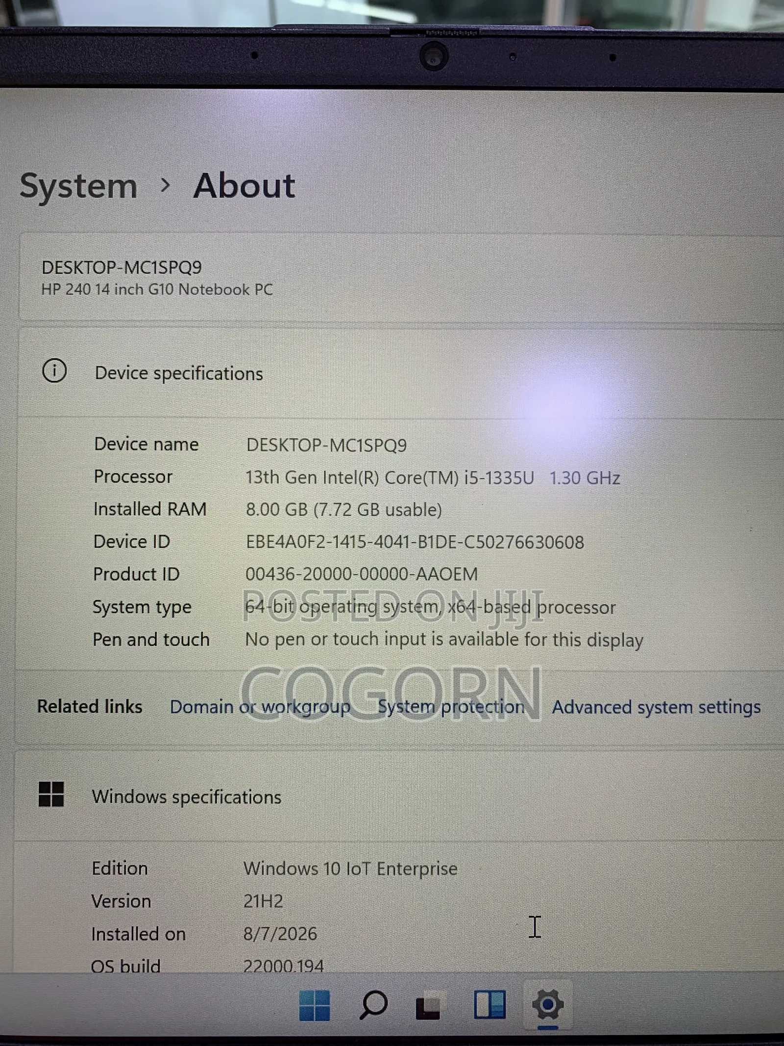 Laptop HP 240 8GB Intel Core i5 SSD 256GB