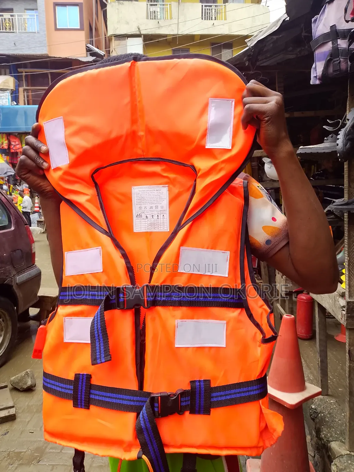 Orange With Cap Life Jacket
