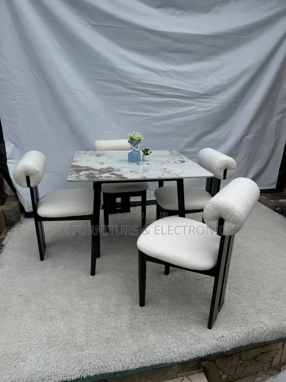 Dining  by 4 Fabric Chairs