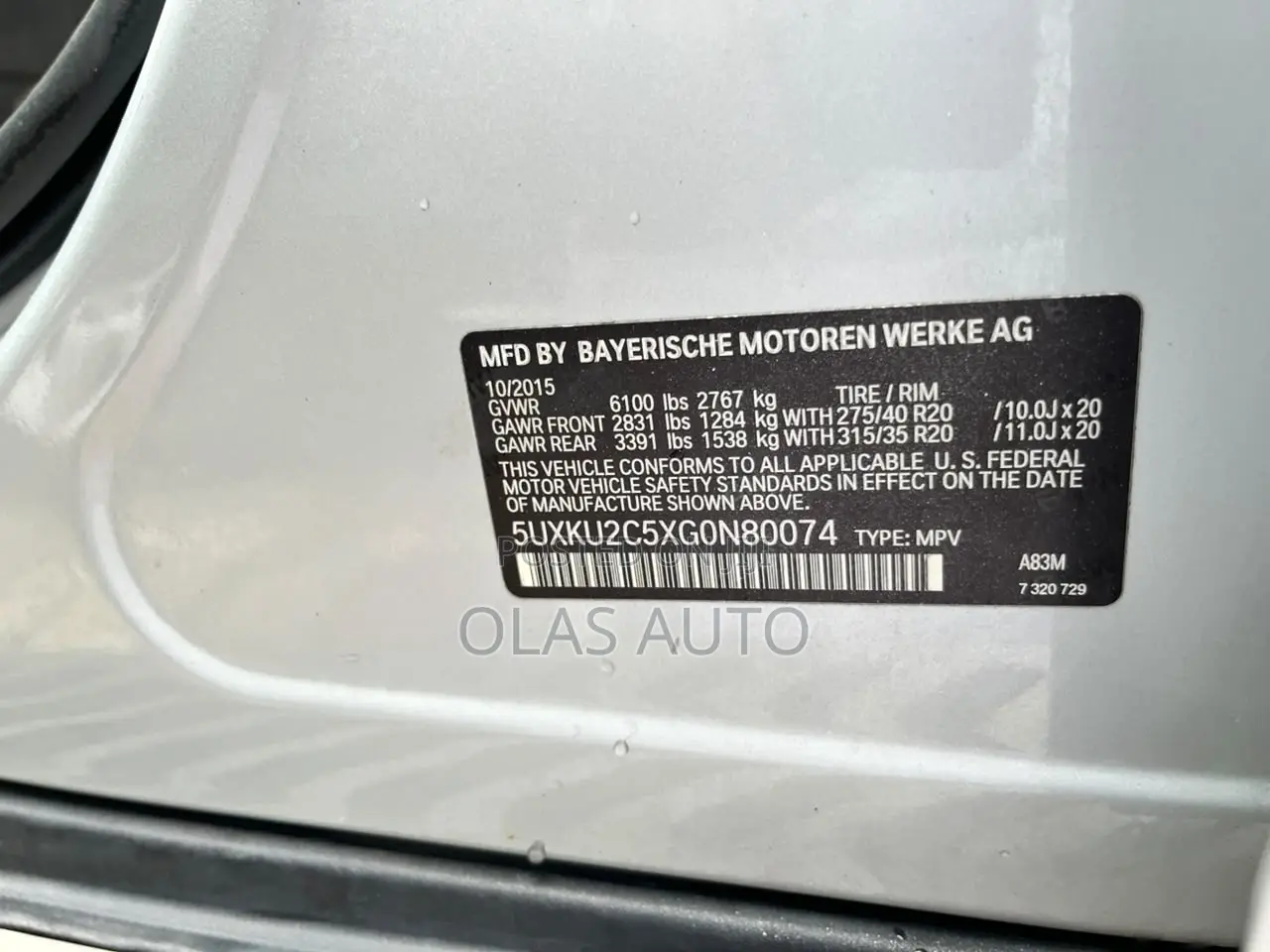 BMW X6 2016 Silver