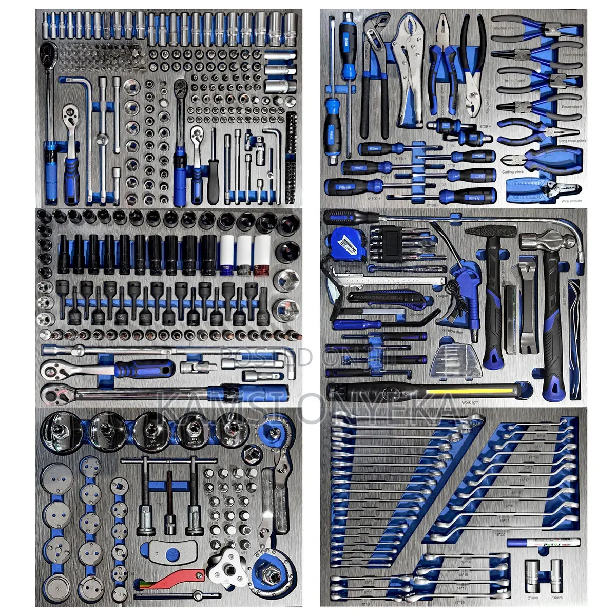 7 Drawer Rolling Tool Cart With Complete Industrial Hand Tool Set For