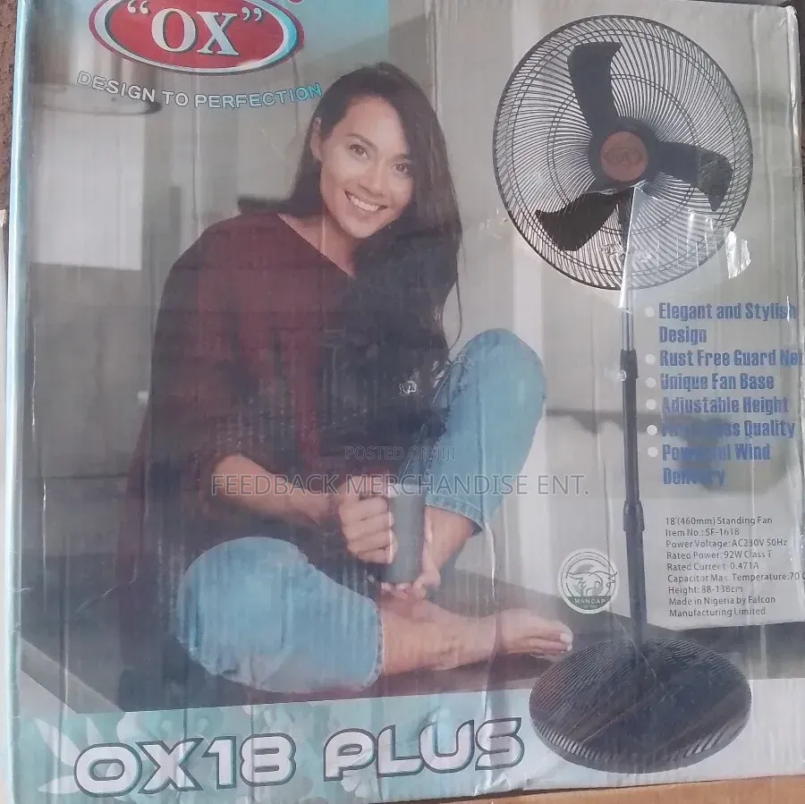 Ox Plus Standing Fan "18" Inches
