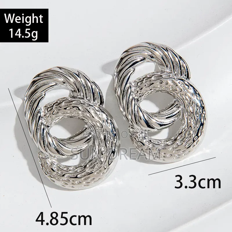 Sliver Toned Woman Gifts Earrings Accessories