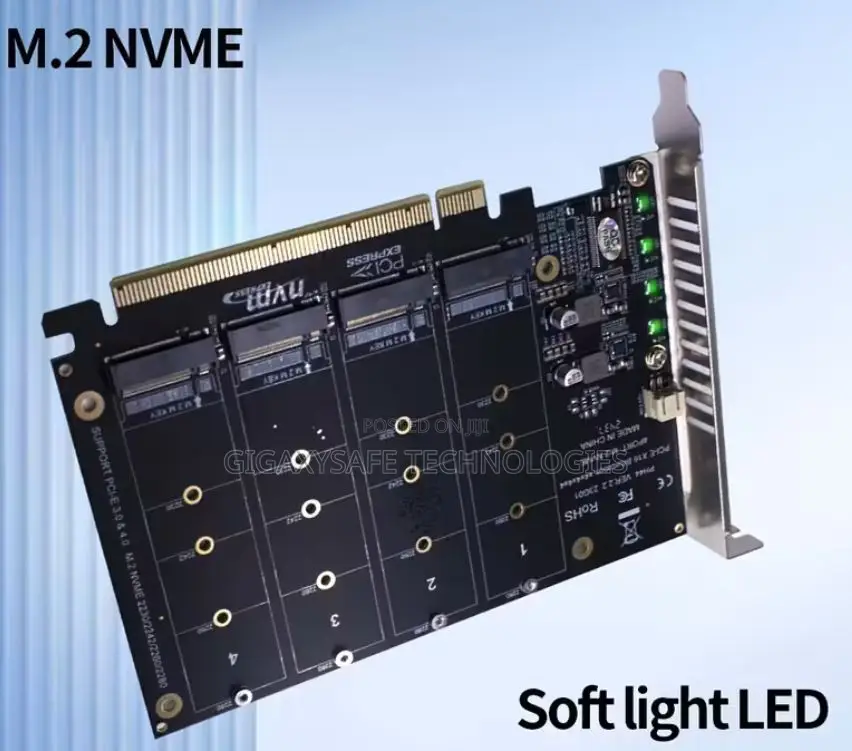 4-Port M.2 NVME M-Key SSD to PCIE X16 Reader Expansion Card