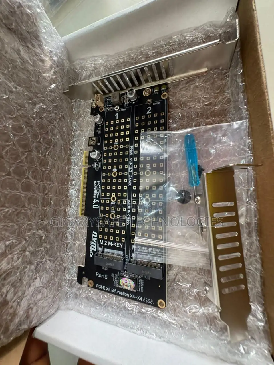 4-Port M.2 NVME M-Key SSD to PCIE X16 Reader Expansion Card