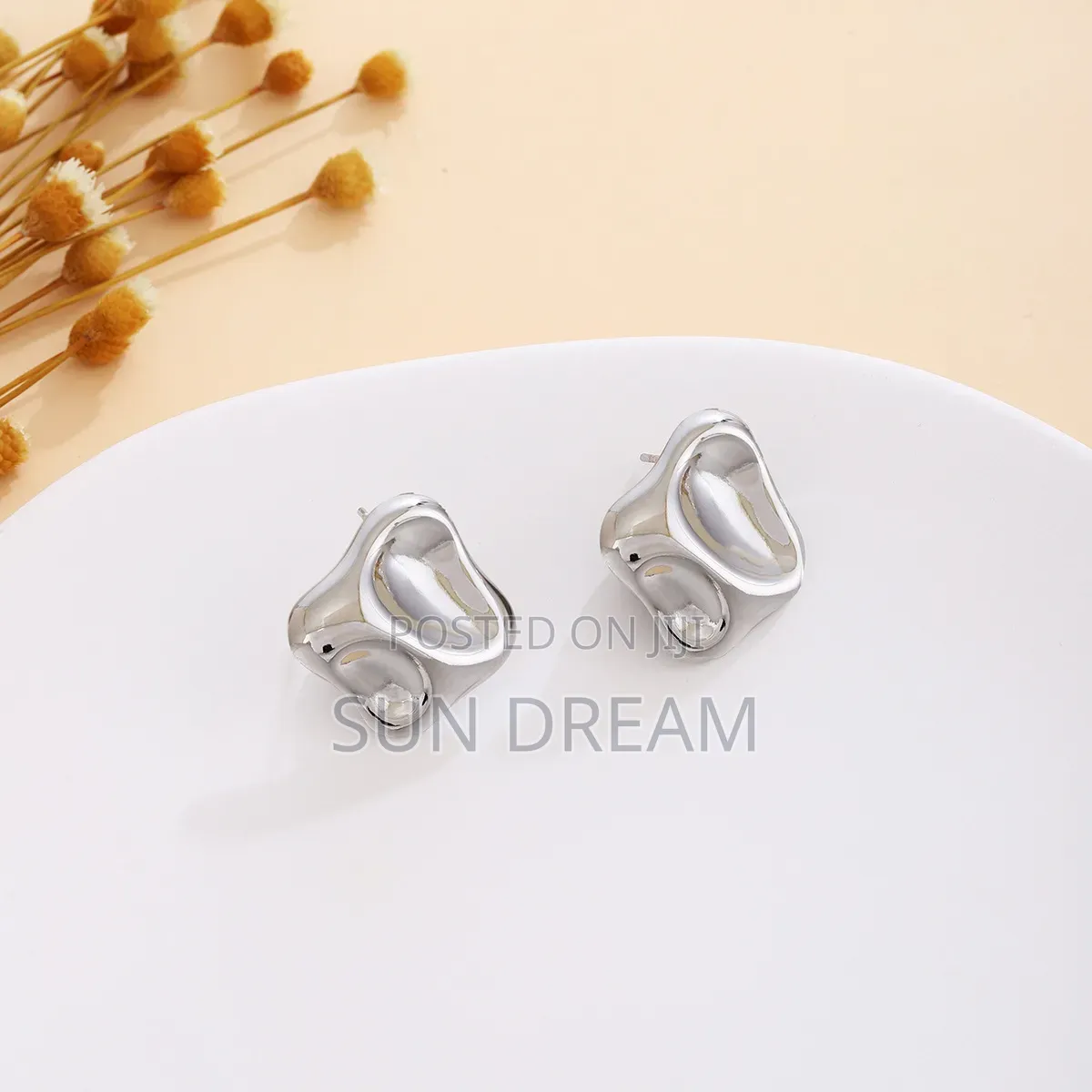 Ladies Birthday Gift Shiny Slice Stud Ladies Earrings