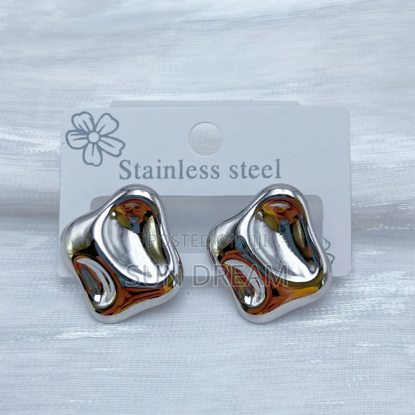 Ladies Birthday Gift Shiny Slice Stud Ladies Earrings