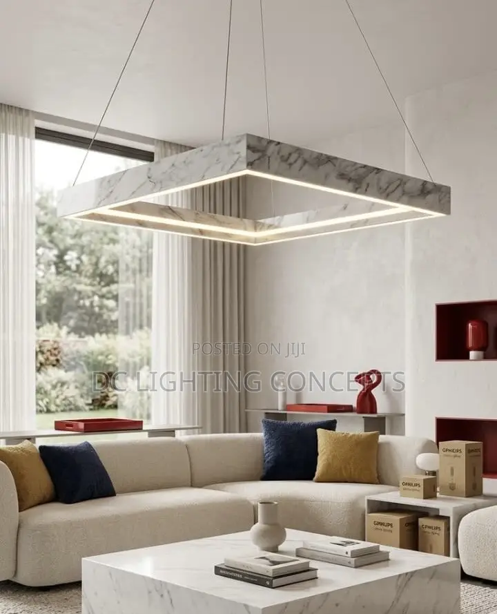 Modern Minimalist Marble Design Square/Round Pendant Chandelier.