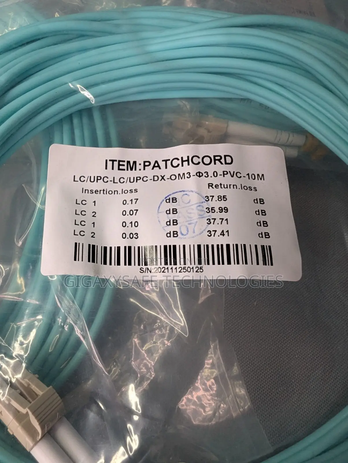 10Gbps LC-LC UPC Fiber Optic Patch Cable OM3-20M/10M/5M/3M/1M