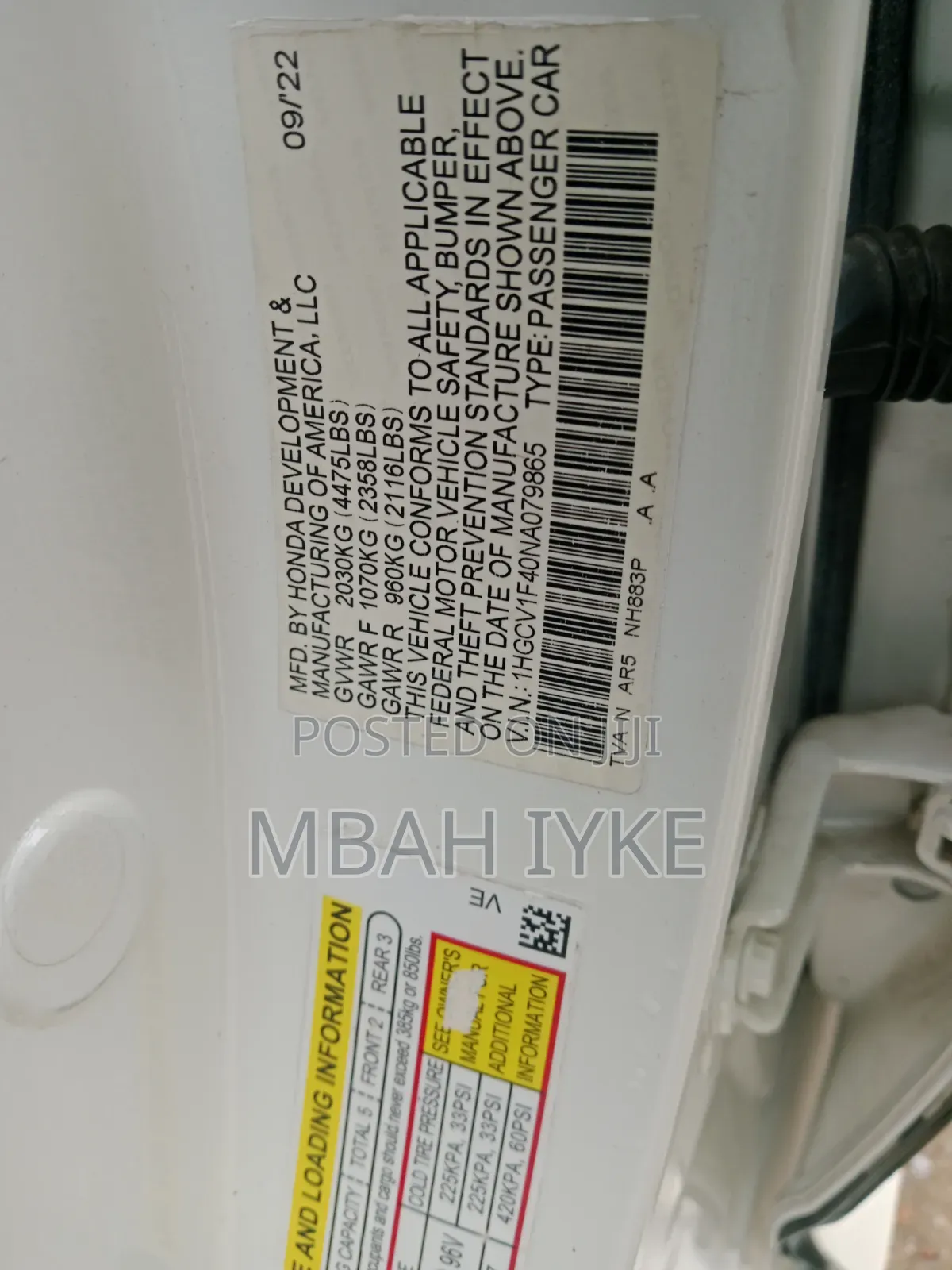 Honda Accord 2023 White