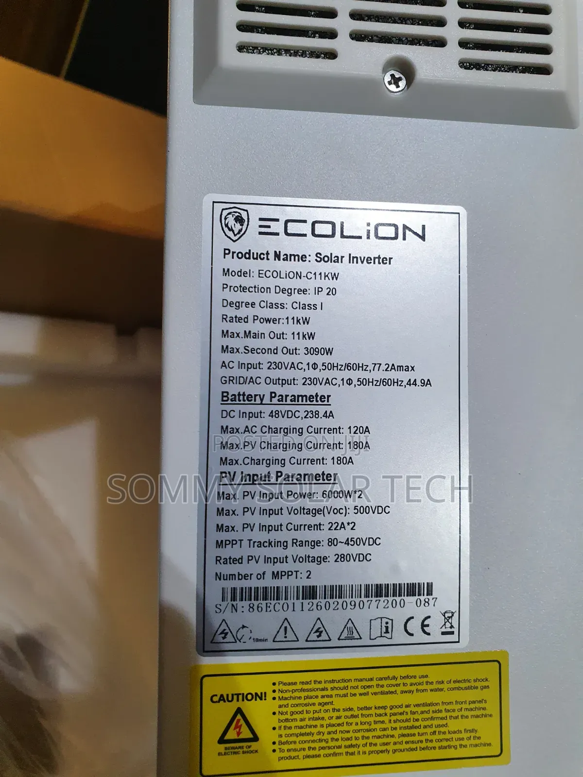 Ecolion Hybrid Solar Inverter 11kva 48v