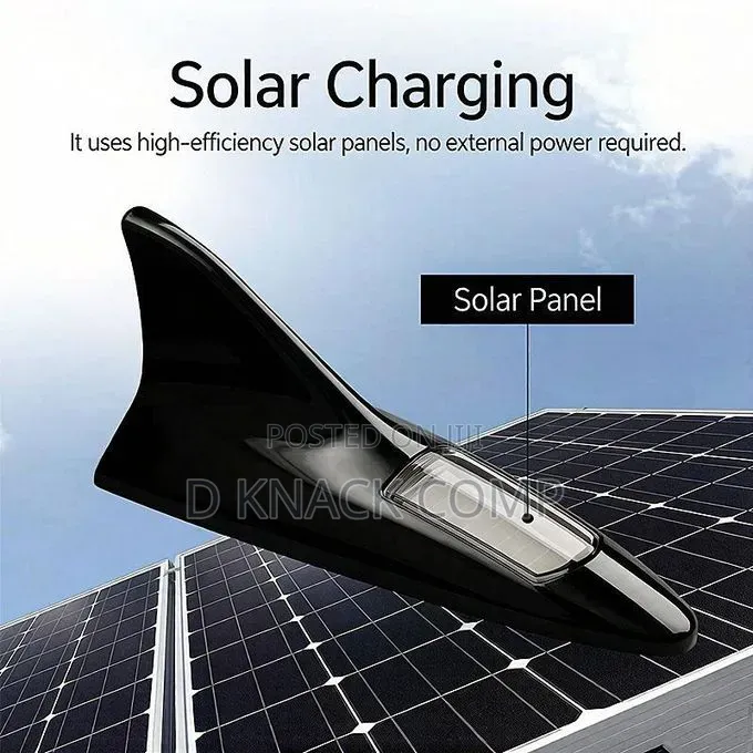 8 High-Brightness LED Strobe Lights, Solar-Powered Shark Fin