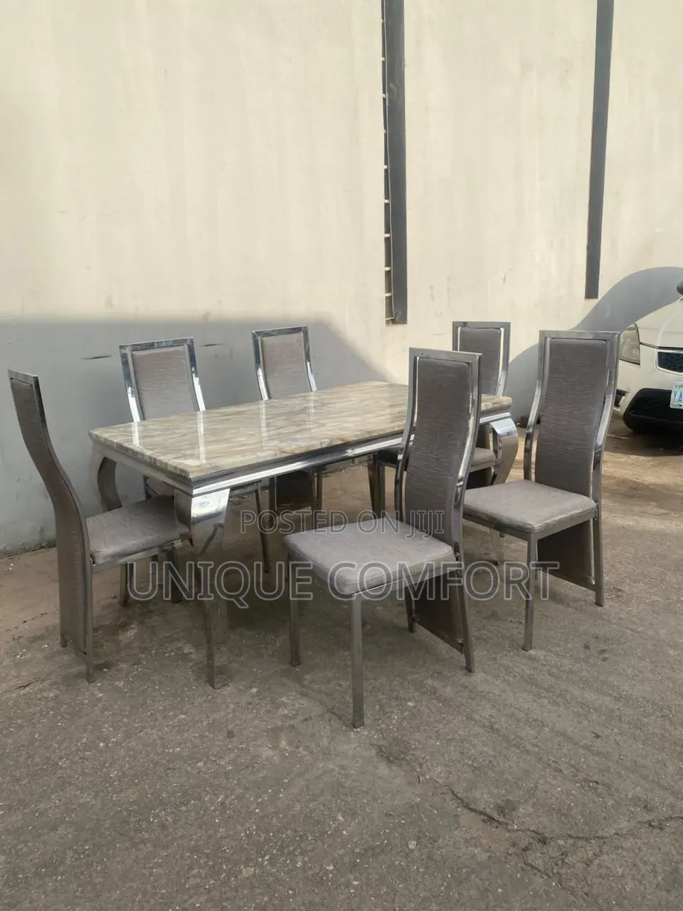 Top Quality 6 Seaters Real Marble Dining Set