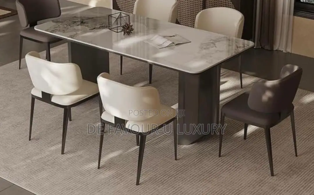 Marble Dining Table by 6 Chairs