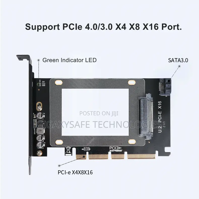 U.2 to Pcie 4.0 X16 Riser Card U.2 SFF-8639 Adapter Pcie U.2 SSD