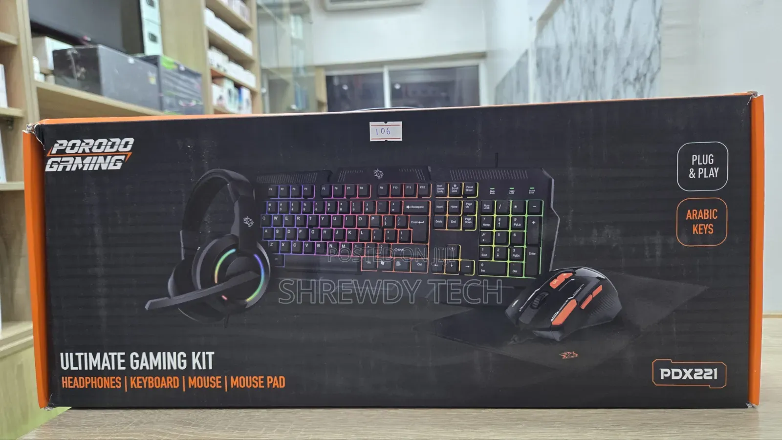 Porodo Gaming Kit Headphone Keyboard Mouse and Mouse Pad