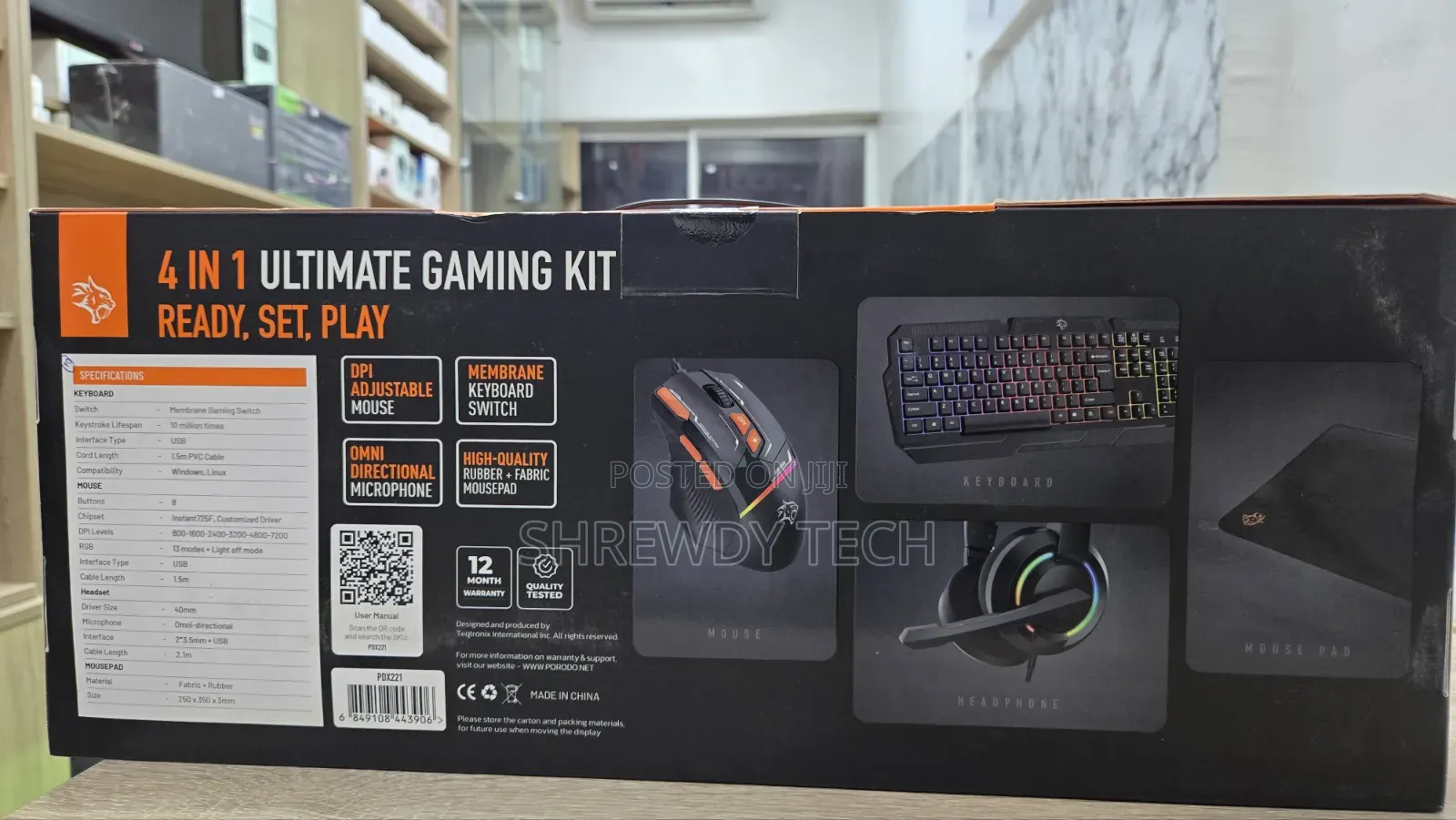 Porodo Gaming Kit Headphone Keyboard Mouse and Mouse Pad