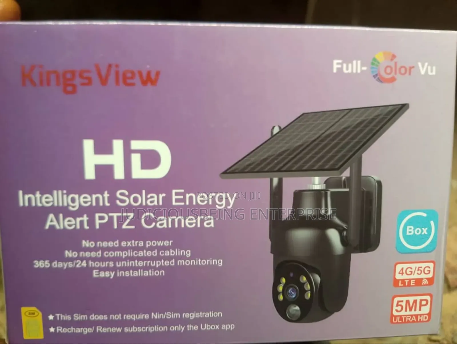 Single Lens 4g Ubox Solar Camera With Night Vision