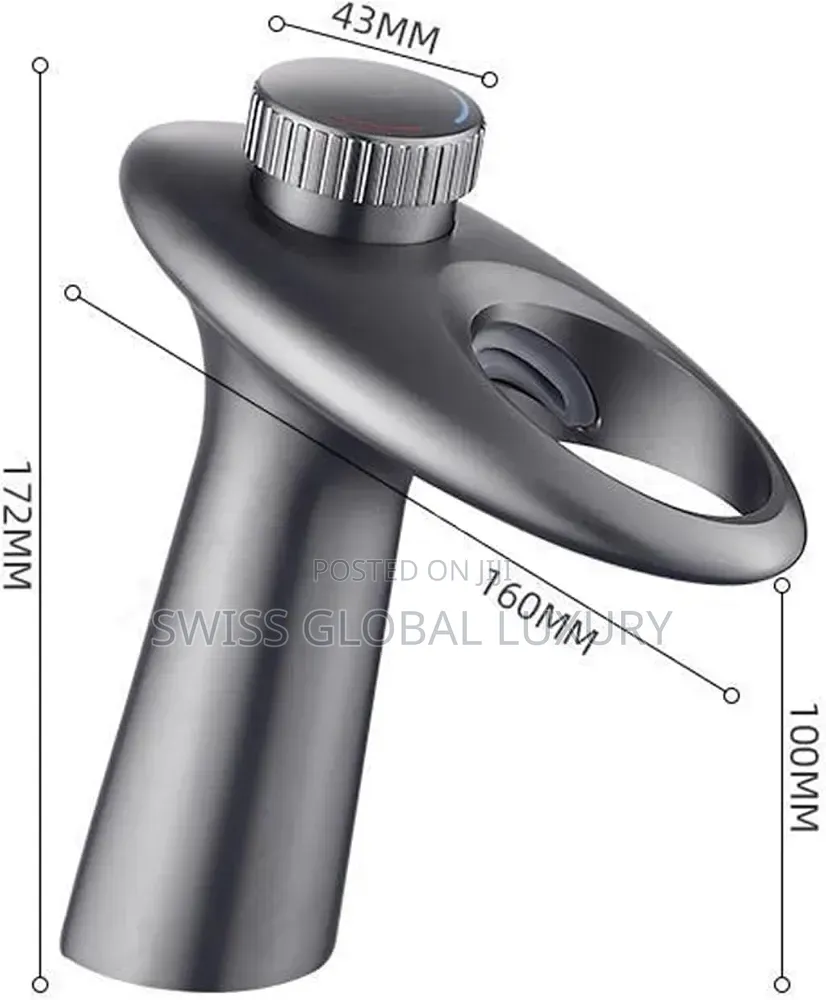 Luxury Gray Basin Mixer Tap. (England Standard)