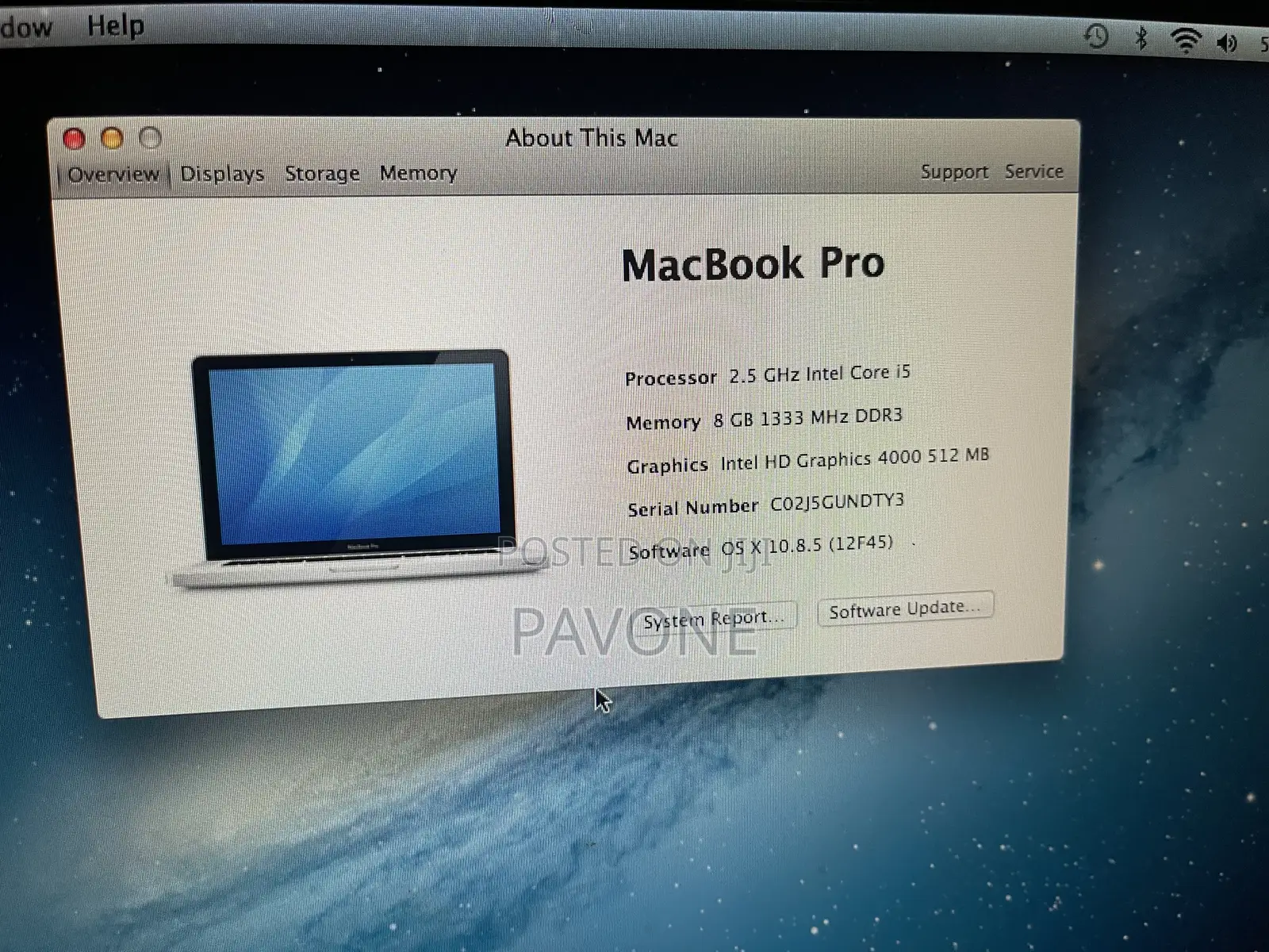Laptop Apple MacBook 2012 8GB Intel Core i5 HDD+SSD 512GB
