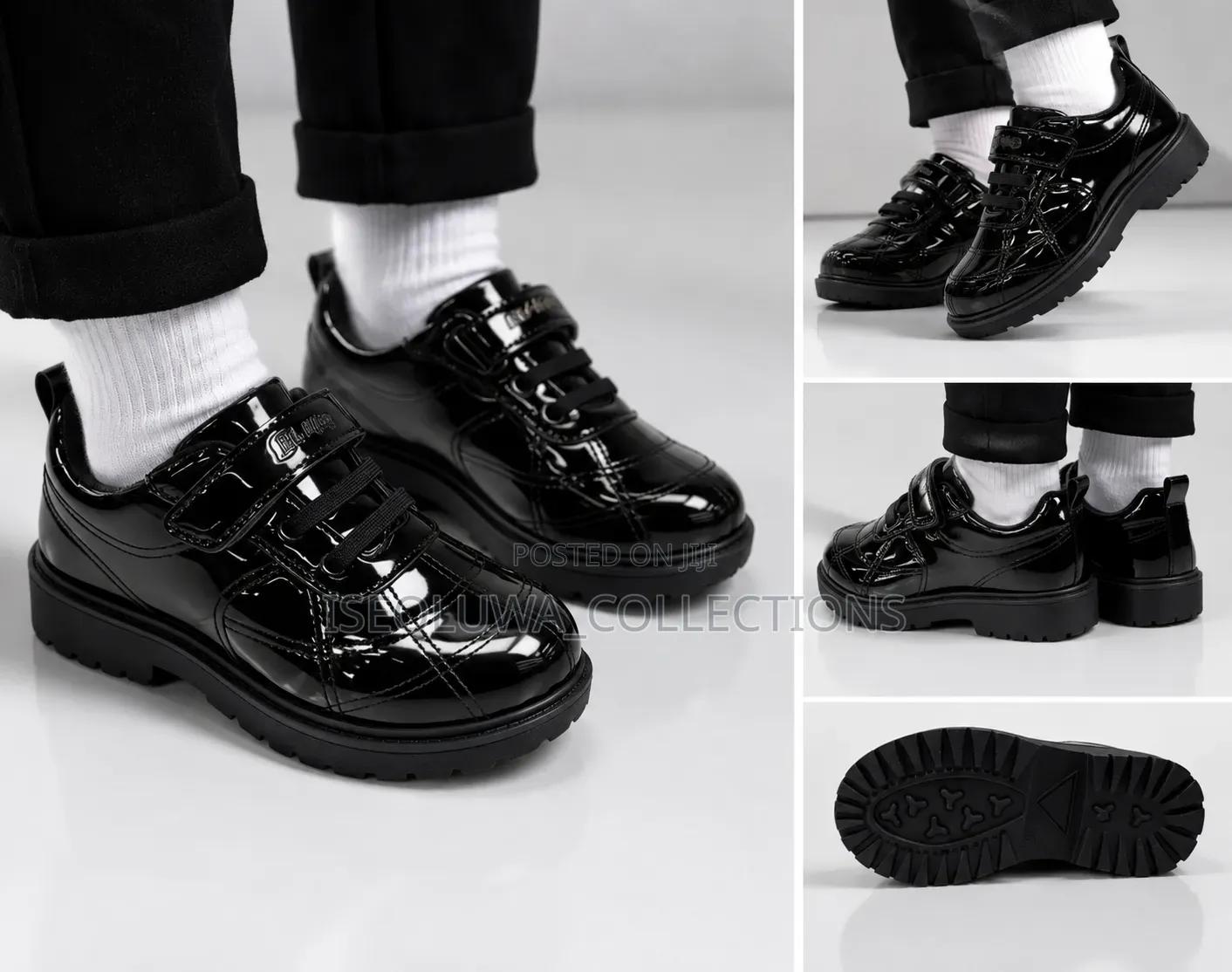 Premium Black Velcro Sneakers for Boys Girls